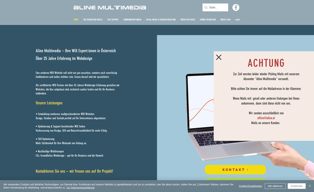 Aline Multimedia: Unsere Agentur Webseite