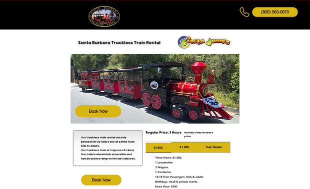 SB Trackless Train: Landing Page Design 