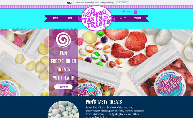Pam's Tasty Treats: Midnight Boheme delivered a vibrant, adventurous website that turns freeze-dried candy into an immersive candy lab, Pam's Tasty Treats. With bold visuals, quirky storytelling, and a clean user flow through treat categories and custom orders, the design invites visitors to taste, explore, and delight in every crunchy surprise.