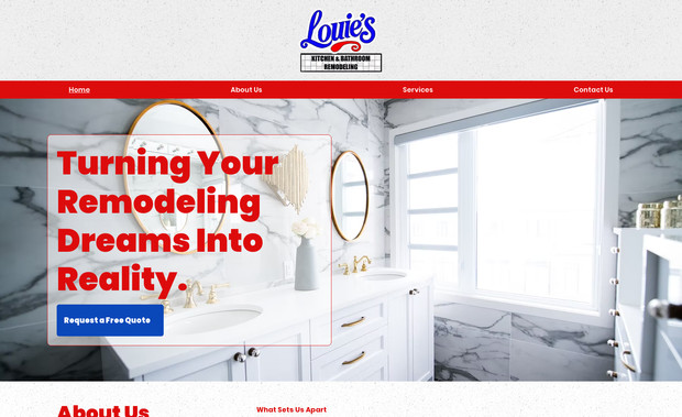 Louie's Kitchen & Bathroom Remodeling: We designed and developed a professional website for Louie’s Backsplash & Bathroom Remodeling, giving the business a strong online presence for the first time. The site was built with a focus on SEO, user-friendly navigation, and a modern design to showcase services, testimonials, and past projects.

For the logo, we transformed the font from their company truck decal into a polished, digital format, ensuring a consistent and professional brand identity. The website’s color scheme and layout were carefully chosen to complement the logo while maintaining a clean and visually appealing look. This project helped establish a professional online footprint, making it easier for potential customers to discover and connect with the business.