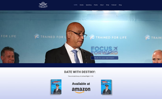 Captain Behnam: A personal brand website created for airline captain, author, and motivational speaker Behnam Parsa. The site showcases his story, book, keynote speaking topics, and podcast appearances through a clean, modern design. Built for engagement and credibility, CaptainBehnam.com features media integration, booking functionality, and a strong visual identity that reflects leadership, resilience, and inspiration.