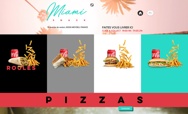 MIAMI SNACK: Miami Snack avait pour demande de devenir un snack 2.0 moderne et branché, il s'agissait de dépoussiérer l'image bas de gamme ou ringarde des snacks. 

Comme beaucoup de restaurateurs, Miami Snack travail avec les grandes plateforme de livraison (Ubber, Deliveroo) et se voit délester de commissions exhorbitantes. Il s'agissait donc de créer un canal de vente direct sans comissions.

Nous avons donc mis en place une stratégie complète : 
- Site internet marchand soigné et hyper dynamique
- Tablette et imprimante tickets de commandes
- Sonnerie des commandes pour l'équipe de cuisine
- Flyers et réduction au clients des commandes Ubber et deliveroo

Le site internet est donc conçu pour plaire, vendre et fidéliser avec un compte client créer automatiquement et en 2 clicks (connection compte gmail).

Le client peut également exploiter son fichier client en relançant facilement ses clients par mailing ou campgne sms, lors d'vénement ou de promotions.

Résultat : 70% des commandes sont maintenant traitées en direct sans passer par les plateformes, une économie de comissions réalisée chaque mois d'environ 3000€.