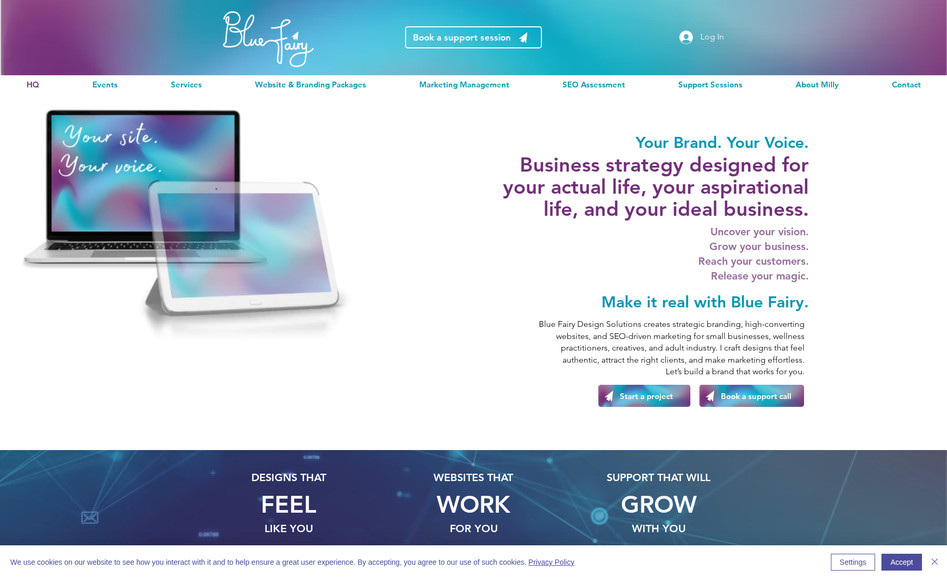 Blue Fairy: Blue Fairy Design Solutions creates strategic branding, high-converting websites, and SEO-driven marketing for small businesses, wellness practitioners, and creatives. I craft designs that feel authentic, attract the right clients, and make marketing effortless. Let’s build a brand that works for you. 