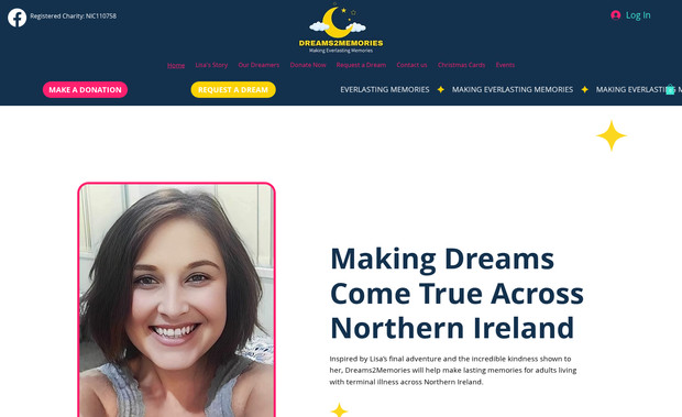 Dreams2memories: Site for local charity