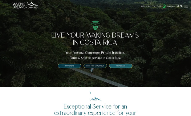 Waking Dreams Costa Rica: Original Website Design, UX, Branding, Graphic Design in Adobe Photoshop