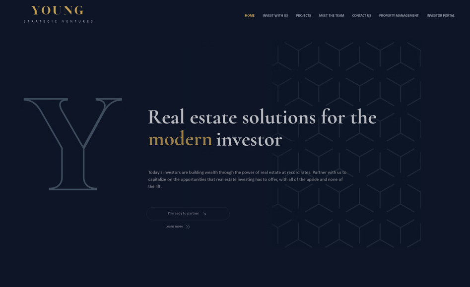 Young Strategic Ventures: We used Velo to improve the user experience, added animations using programming with Velo, we built a program with database for their customers and built a responsive design making sure the content is visible on all screen sizes. 