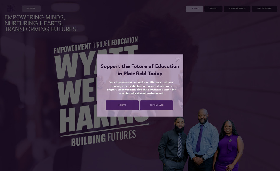 Empowerment Through Education : The WW4BOE website was crafted to communicate the candidate’s education-focused platform, allowing visitors to stay updated on campaign events, donate, and engage with the mission.

✔ Features & Highlights:
🎓 User-Friendly Political Platform
📅 Event & Policy Updates Section
📢 Community Engagement & Supporter Sign-Up
💳 Donation Integration