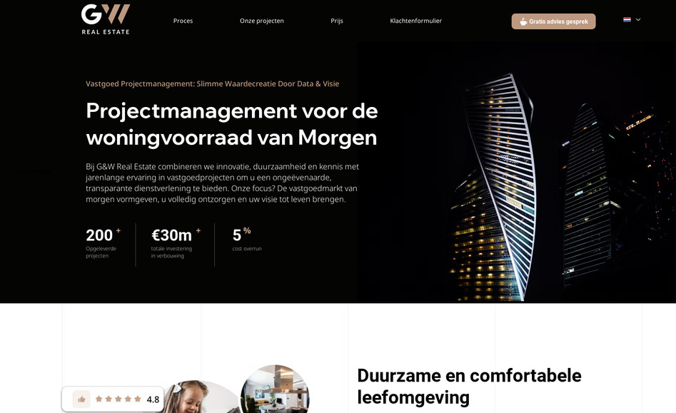 Gwrealestate: GW Real Estate is a professional Real Estate Management website. 
We've implemented this website with bespoke dynamic data and functional behavior.