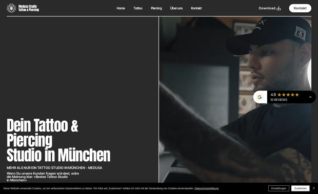 MEDUSA TATTOO & PIERCING - MUNICH, GERMANY: Tattoo & Piercing Studio, Munich Germany - Web Design