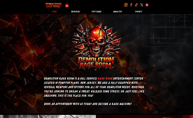 Demolition Rage Room: Web Design and Graphics Design. 