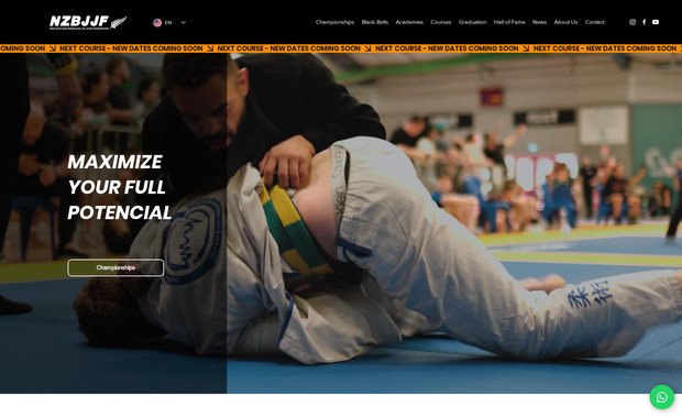 New Zealand BJJ Federation: Website developed for the New Zealand Jiu Jitsu Federation, with information and news about upcoming championships. And also with options for academies and athletes to register on the website using forms available.

