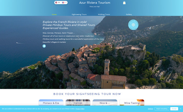 Azur Riviera Tourism: Tourisme Réceptif sur la Cote d'Azur.

C'est une refonte complète du site, avec version anglaise. De manière ponctuelle et en fonction des saisons, nous animons également des campagnes publicitaires Google ads en direction d'un public américain.