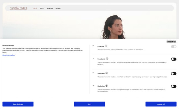 Rooted & Radiant: I led the full brand development and website creation for Rooted & Radiant, a women’s wellness brand focused on movement, retreats, and nervous system nourishment. This included defining the brand identity (color palette, typography, logo direction, and visual tone), writing copy, and designing and developing a custom, responsive website in Wix Studio. The final result is a warm, elegant, and grounded digital experience that reflects the essence of the brand while making it easy for users to explore services and retreats.