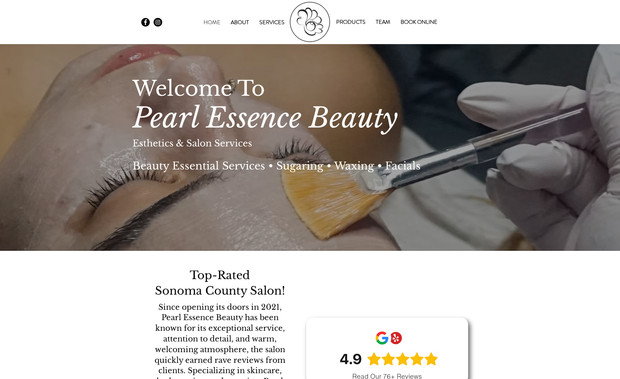 Pearl Essence Beauty: Esthetics Salon Website
