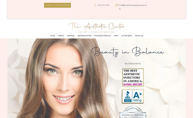 theaestheticcenter: Website transfer project from the Wordpress platform and recreated in the Wix platform for optimal functionality.