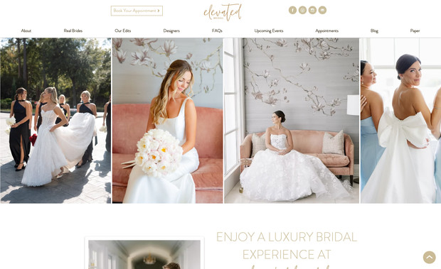 Elevated Bridal: Website design with modern bridal galleries