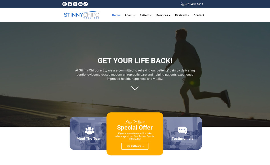 Stinny Chiro: At Stinny Chiropractic is website for committed to relieving patients' pain by delivering gentle, evidence-based modern chiropractic care and helping patients experience improved health, happiness and vitality.

I was designed fully functional site with very unique custom menu 
whole site layout is from scratch i am always design or redesign site according to understand bussiness.