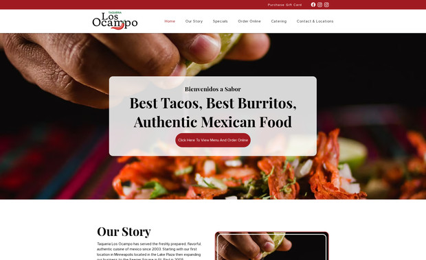 Taqueria Los Ocampo: I fixed several design issues and performed mobile optimization.