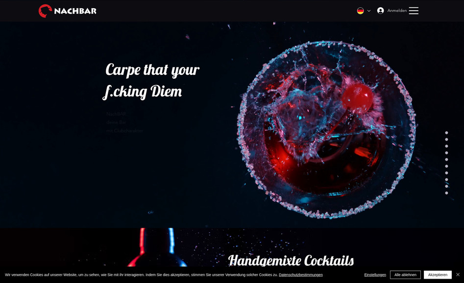 NachBAR Cocktail Bar: •	4 Page mobile friendly Wix website design 
•	Multilingual Website (German and English)
•	On-site SEO setup checklist ( including URL, title tags and meta descriptions).
•	Blog integration
•	Table Reservation App integration
•	Events & Tickets App integration
•	Restauran Menus App integration
•	Chat box integration
•	Stock video and images
•	Connecting the website to Google
