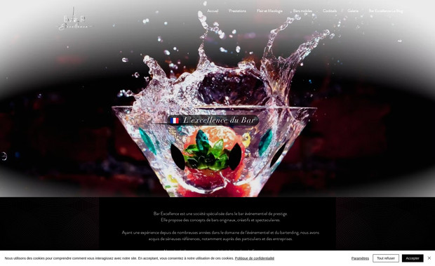 Bar Excellence: Site vitrine pour spécialiste évènementiel