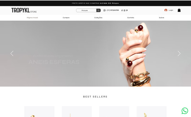 Tropykl: Site E-commerce (loja virtual) Jóias