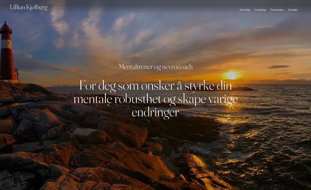 Lillian Kjølberg: Mental fitness and neuro coach Lillian Kjølberg wanted a webpage to face her new coaching business. In close collaboration with the client, we found the expression she wanted and needed, when going out there to get clients.

Together with the site she also got a light brand manual to go with it, to use in social media and when attracting new clients.