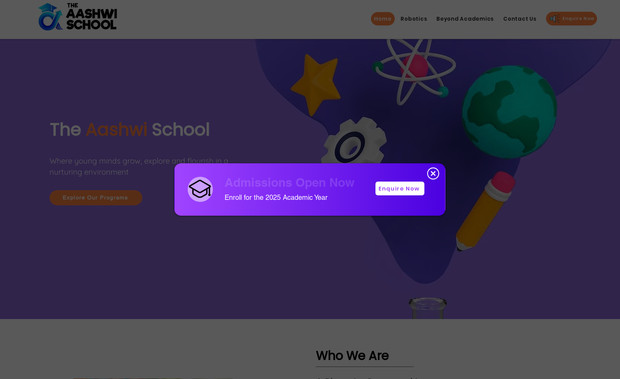 Aashwi School: Designed with care for today’s discerning parents, this preschool website reflects warmth, trust, and early childhood excellence. 

You can see intuitive navigation, engaging visuals, and mobile-first responsiveness as you look into the website