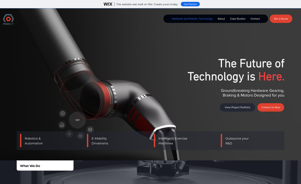 Modbot Robot: A simple yet intricate website for a robotics and advanced technology company. The website serves as an overview of product samples that lead consumers to book a demo for product solutions. 
