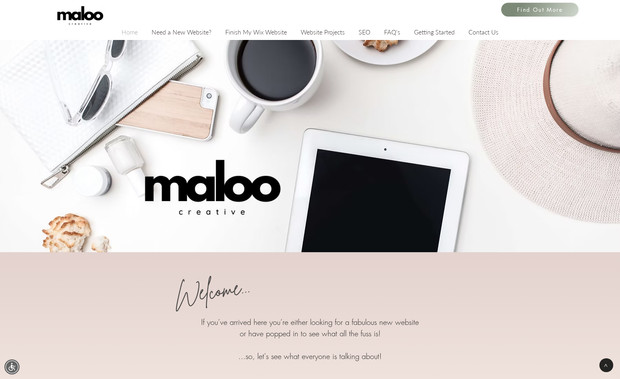  Maloo Marketing : My own site. 
Which showcases my work and passion for helping businesses grow.
whilst it appears dare I say - girly - watch out for Hi Vis Web Designs our very own site dedicated to building websites for tradies.