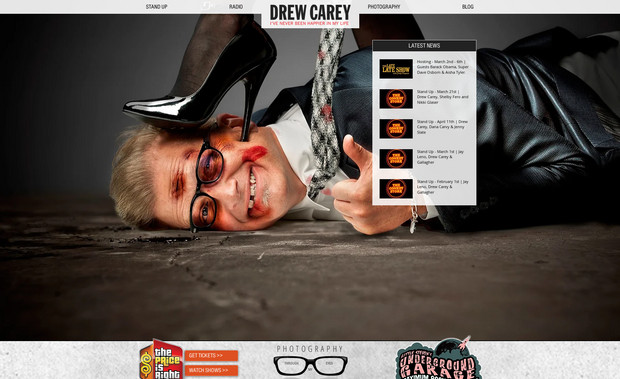 drewcarey: Drew Carey's personal website. 