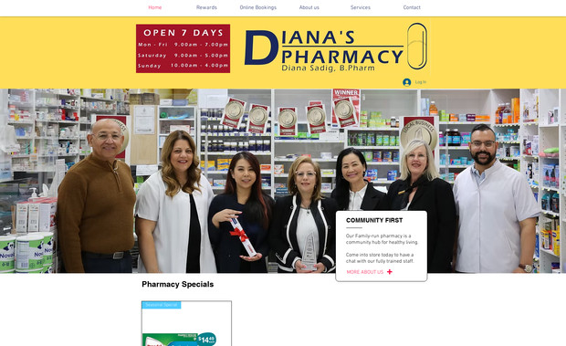 Dianas Pharmacy: Pharmacy Website - Full Development from beggining to end.