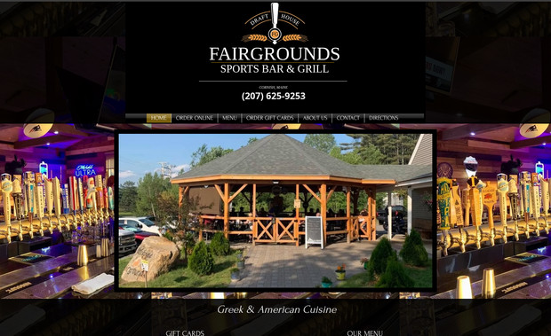 Fairgrounds Tavern: A restaurant website with menu and blog to post occasional specials. This client wanted a total redesign and has gotten tons of compliments! Another satisfied Maine customer.