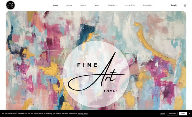 Fine Art Local: This website is an online art gallery designed to exhibit local North Carolina Fine Artists.  Th sit is built on wix and is managed in the background through the CMSs.  It takes advantage of new Wix interactions.