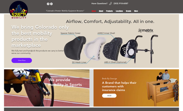 5280 Mobility: 5280 Mobility is the premier product representative to many top Mobility manufacturers from around the globe.  Servicing mobility products to  the Denver metro area, this company has grown their business since the launch of their new site.