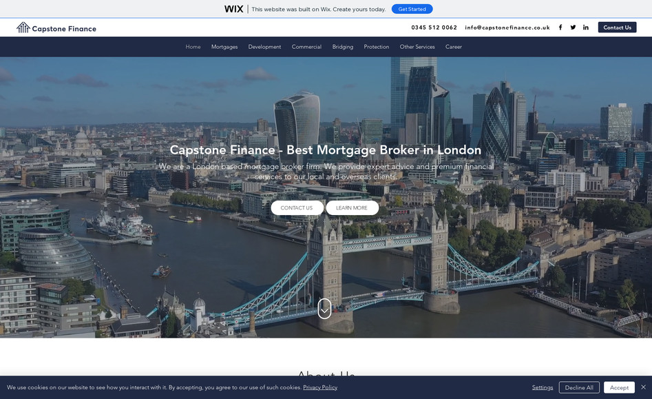 Capstone Finance: Website design and customization. 