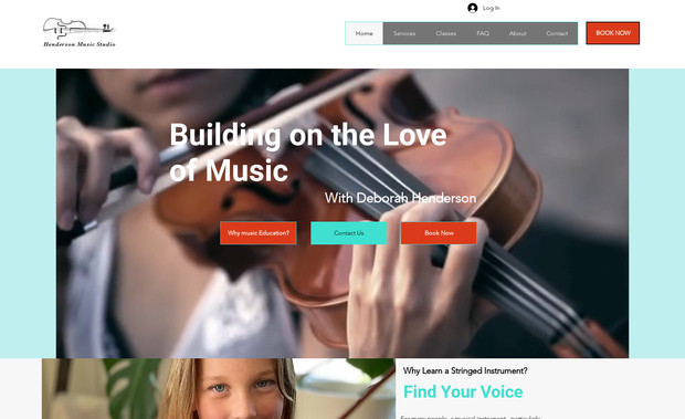 Henderson Music: Created online booking site for private and class music lessons
