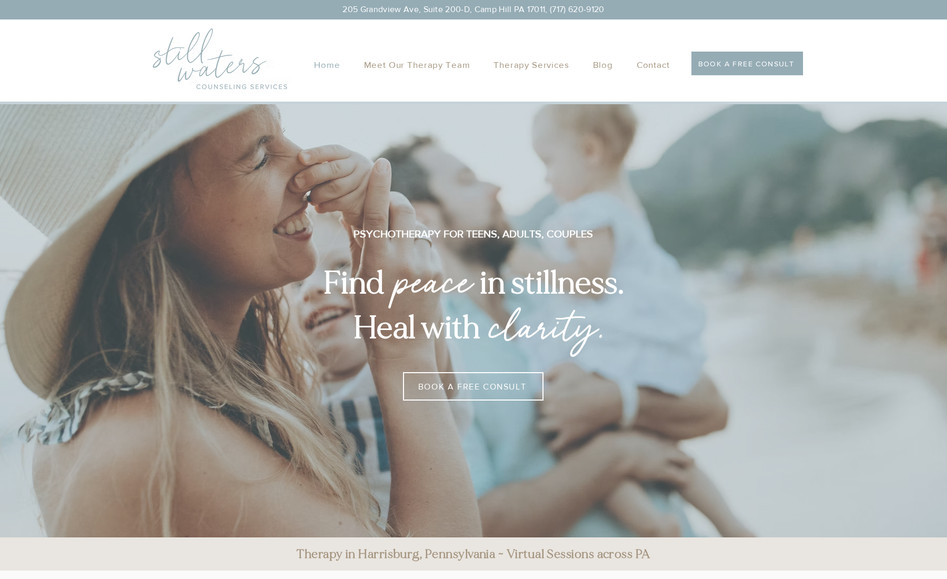 Still Waters: Branding & Website design for a Therapy Clinic