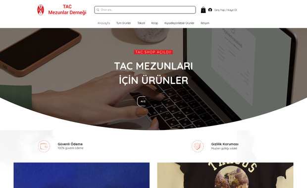 TAC Shop: A new E-commerce website design was created with Wix.