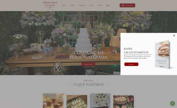 Fernanda Cunha Confeitaria: Desenvolvimento do site