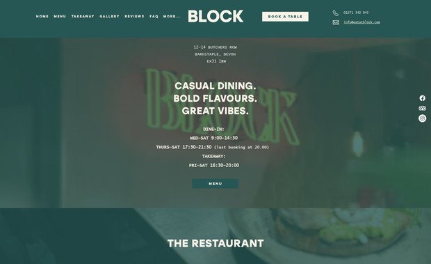 Block Restaurant: Classic Website Design + SEO