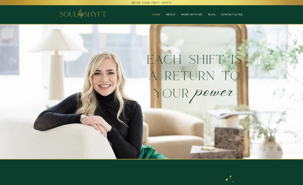 SoulShyft: Branding and Website design for coaching business.
