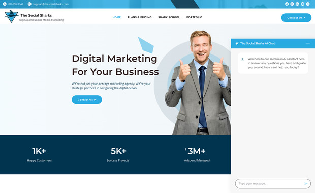 The Social Sharks: Welcome to Social Sharks Marketing, where your digital presence is our priority. As a dynamic team of digital marketing experts, we specialize in crafting unique strategies that amplify your brand's voice across the digital landscape. From innovative social media campaigns to cutting-edge SEO and personalized content creation, our tailored services are designed to elevate your online visibility and engage your target audience effectively. The Social Sharks are here to navigate you towards success in the ever-evolving digital marketplace.