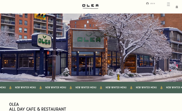 Olea Restaurant: We used a Wix template for this website as turnaround time was very short. We created original photography and videography for the banner video. We created an online takeout portal for their brand that will be launching soon. 