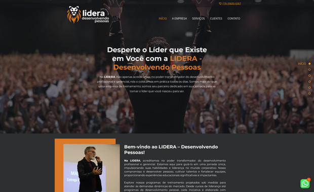 Lidera Treinamentos: O José nos contratou para construir o Website Institucional de sua consultoria, a LIDERA! Vestimos a camisa e construímos um site que se tornasse A CARA do José. Ele amou o projeto entregue.