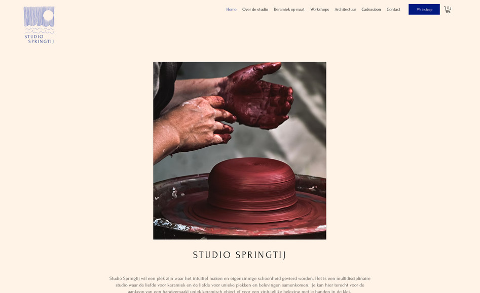 Studio Springtij: I built the entire website for Studio Springtij and integrated the Wix Store to manage and sell their products and workshops online.
