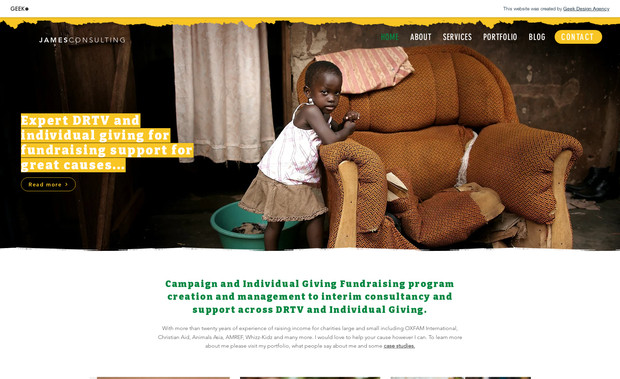 James Allport: James required a website to promote his business as a DRTV Advisor, working with some of the UK's biggest charities. 