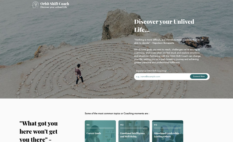 Online Coach - OrbitShiftCoach: Landing page for a Coach