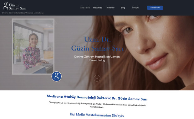 Güzin Samav Sarı: A website design for Dermatology Doctor was designed using Wix.