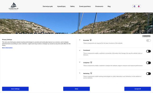 Cruise 4all Chios: The client needed a modern website to present cruise experiences and allow visitors to explore available travel options.

We designed a responsive Wix website focused on clear navigation, attractive visuals and mobile optimization.

The result was a professional tourism website that helps visitors easily discover and explore cruise packages.