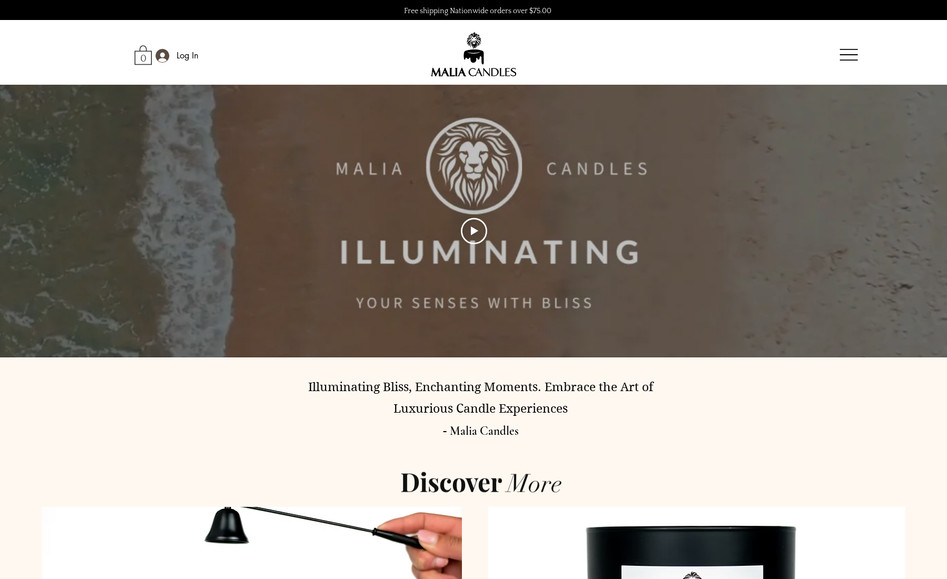 Malia Candles: Malia Candles is one-stop shop where style meets luxury.
I was able to help them communicate that through their online presence. Just take a look a the beauty of the website